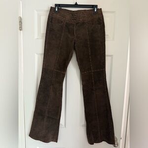 Bebe Brown Suede Boot Cut Pants